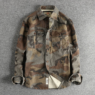 Chaqueta Cargo Camuflaje Retro para Hombre con Bolsillos Funcionales - Image 18