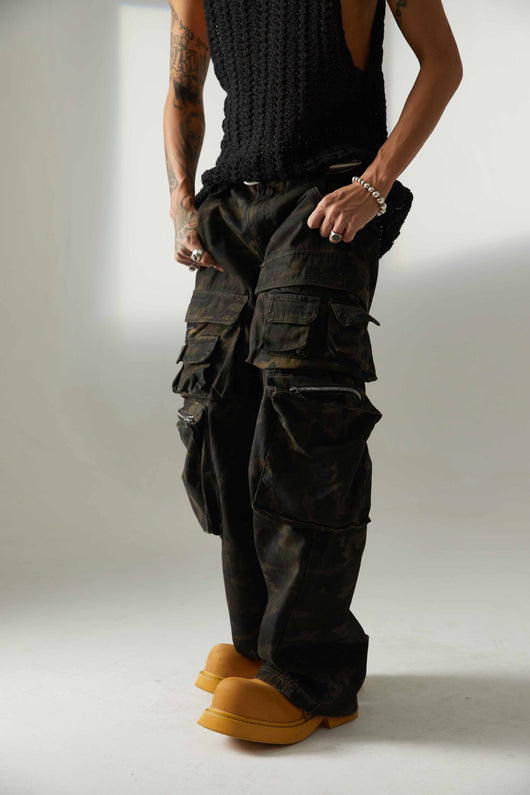Pantalón de Trabajo Camuflaje Americana Cintura Alta Pierna Ancha - Image 25