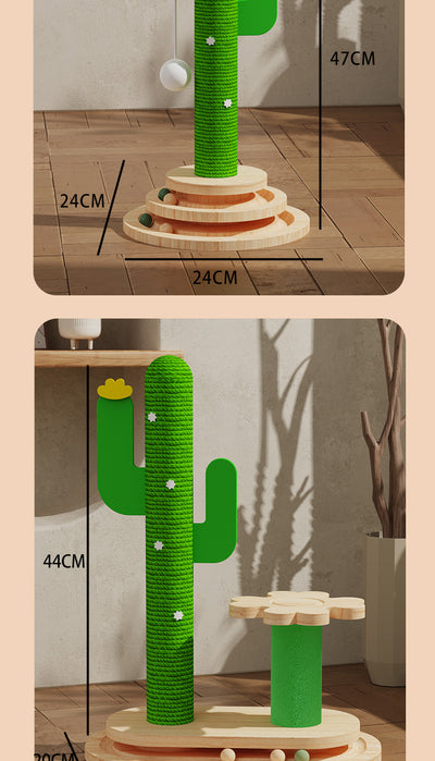 Torre de Juego para Gatos con Rueda Giratoria y Madera Maciza - Image 23