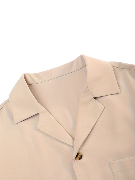 Conjunto de Traje Casual para Hombre: Camisa de Solapa con Botones y Pantalón Recto - Image 26