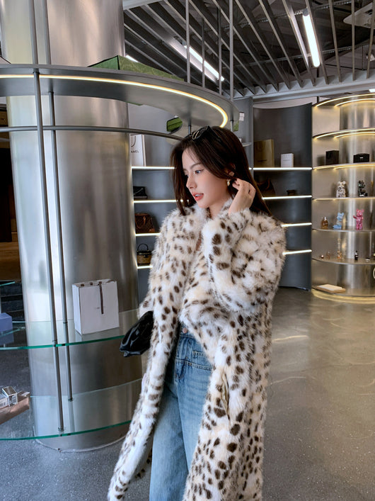 Abrigo Trench Tejido Coreano con Cuello Volante y Detalles de Piel - Image 15