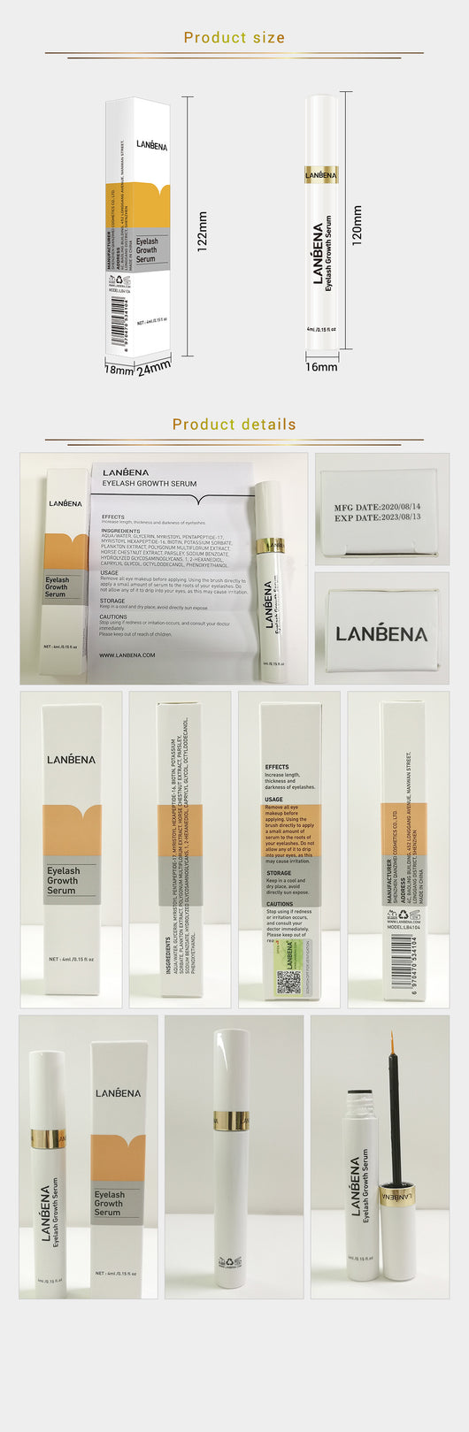 Suero Potenciador de Pestañas LANBENA - Image 10