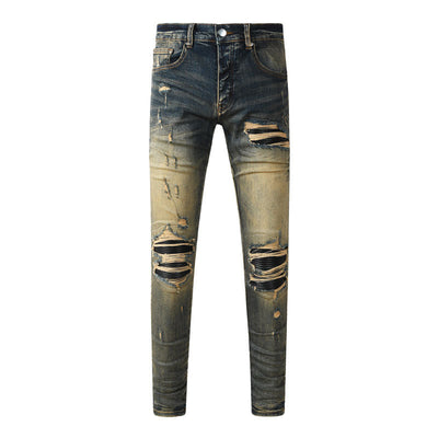 Pantalones Vaqueros Rotos Azul Oscuro para Hombre - Image 19