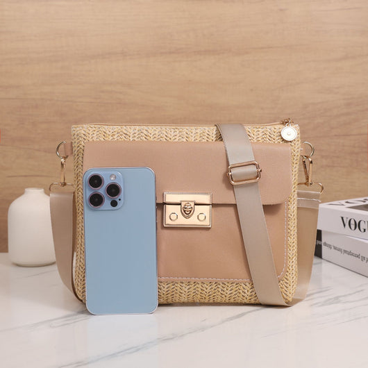 Bolsa de Hombro Tejida en Paja - Diseño Liso y Versátil - Image 29
