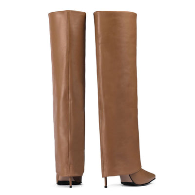 Botas Stiletto Altas Talla Grande con Punta Afilada y Medias Integradas - Image 27