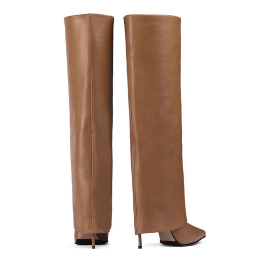 Botas Stiletto Altas Talla Grande con Punta Afilada y Medias Integradas - Image 27