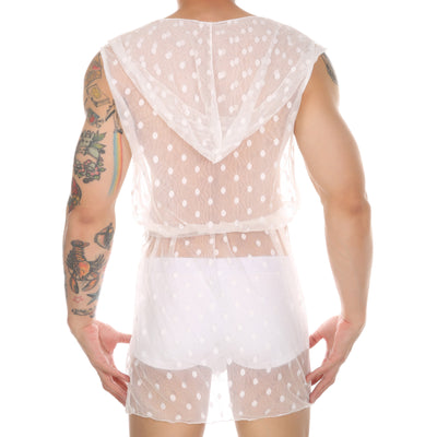 Bata de Dormir Transparente con Encaje para Hombre - Image 18