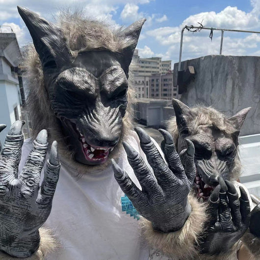 Máscara de Lobo con Guantes Animal - Disfraz Integral de Lobo - Image 10