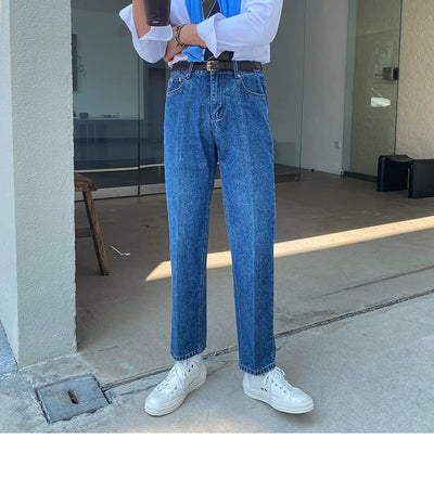 Jeans Slim Fit Estilo Retro Británico para Hombre - Image 37