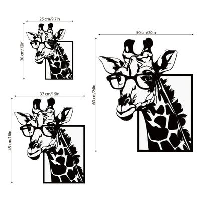 Decoración de Pared Jirafa con Gafas - Silueta Moderna - Image 7