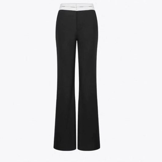 Pantalón Negro Casual Recto con Corte Relajado y Caída Elegante - Image 8