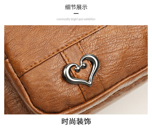 Bolsa Crossbody de Cuero Suave Multibolsillos Versátil - Image 9