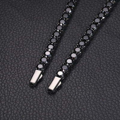 Cadena de Tenis Plata S925 Moissanita Negra - Collar Hip Hop para Hombre - Image 25