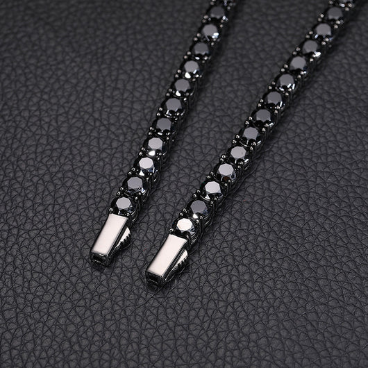 Cadena de Tenis Plata S925 Moissanita Negra - Collar Hip Hop para Hombre - Image 25
