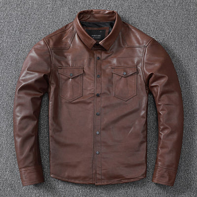 Camisa de Cuero Genuino Oveja para Hombre - Image 30