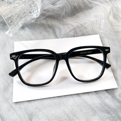 Gafas Decorativas Marco Negro Liso - Estilo Street Snap para Mujer - Image 8