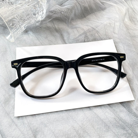 Gafas Decorativas Marco Negro Liso - Estilo Street Snap para Mujer - Image 8
