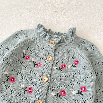 Cardigan Tejido Hueco Bordado Versátil - Image 24