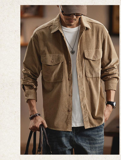 Chaqueta de Trabajo Pesada Estilo Retro Americano para Hombre - Image 17