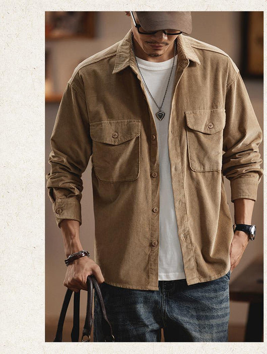 Chaqueta de Trabajo Pesada Estilo Retro Americano para Hombre - Image 17