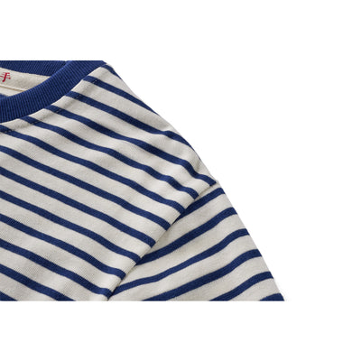 Camiseta Casual de Algodón a Rayas Clásica Cuello Redondo Manga Larga para Hombre - Image 13
