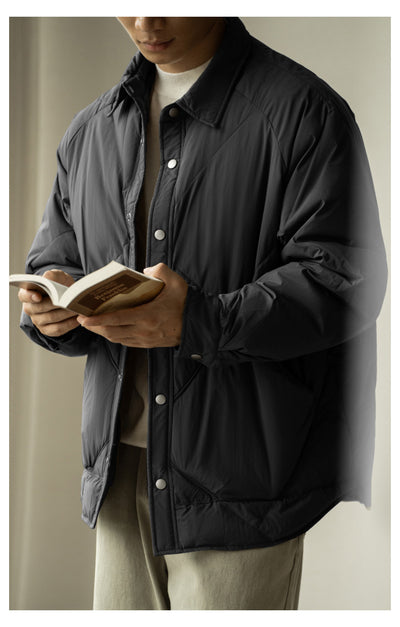 Chaqueta de Invierno Acolchada para Hombre con Cuello Tipo Camisa - Image 10