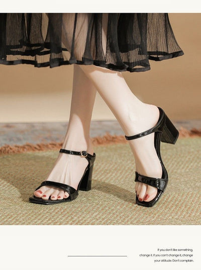 Sandalias de Tacón Grueso Estilo Europeo con Tira Trasera y Punta Abierta - Image 19
