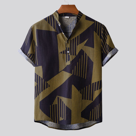 Camisa de Lino Floral Casual para Hombre - Image 48