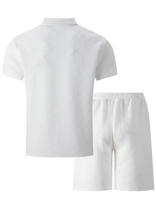 Saco Casual de Manga Corta con Textura Jacquard para Hombre - Image 27