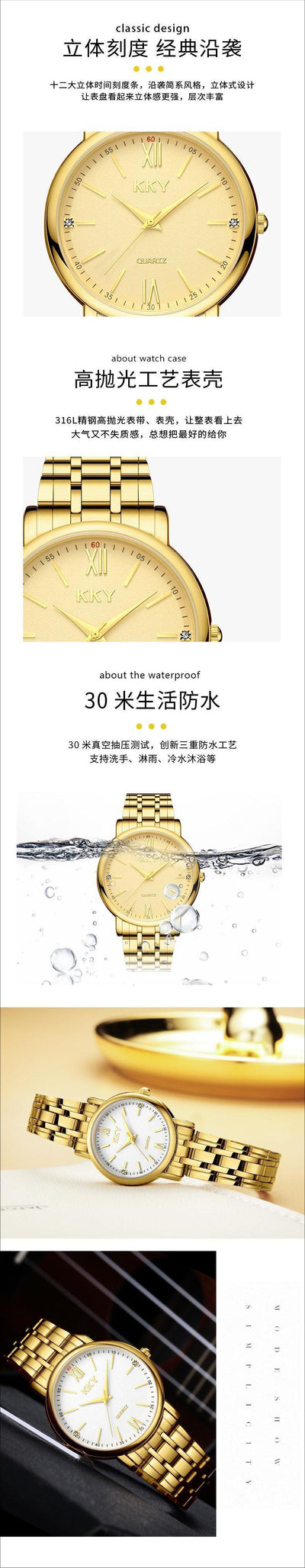 Reloj de Cuarzo Elegante con Esfera Redonda, Acero Inoxidable y Cristal de Zafiro - Image 14
