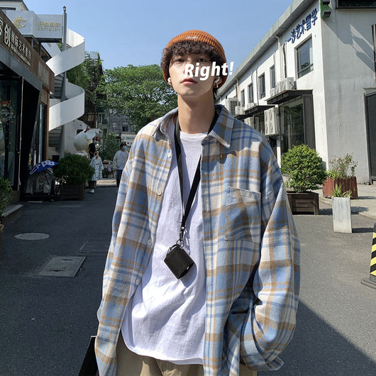 Camisa de Cuadros en Lana para Hombre - Manga Larga Otoño - Image 10