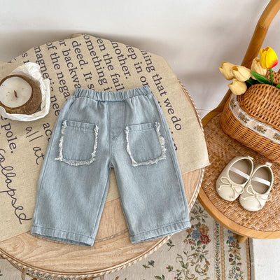 Pantalones Cortos Denim de Algodón con Bolsillos para Niños - Image 29