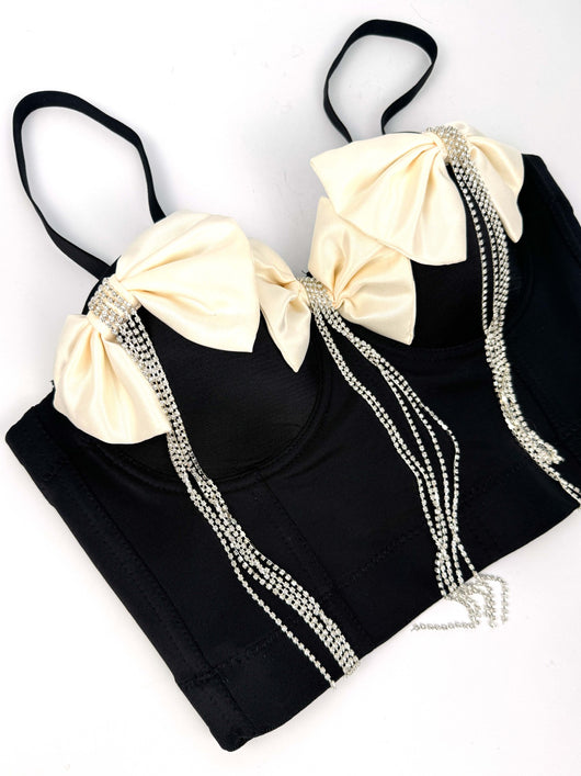 Corsé Elegante de Otoño e Invierno con Moño Negro Doble - Image 18