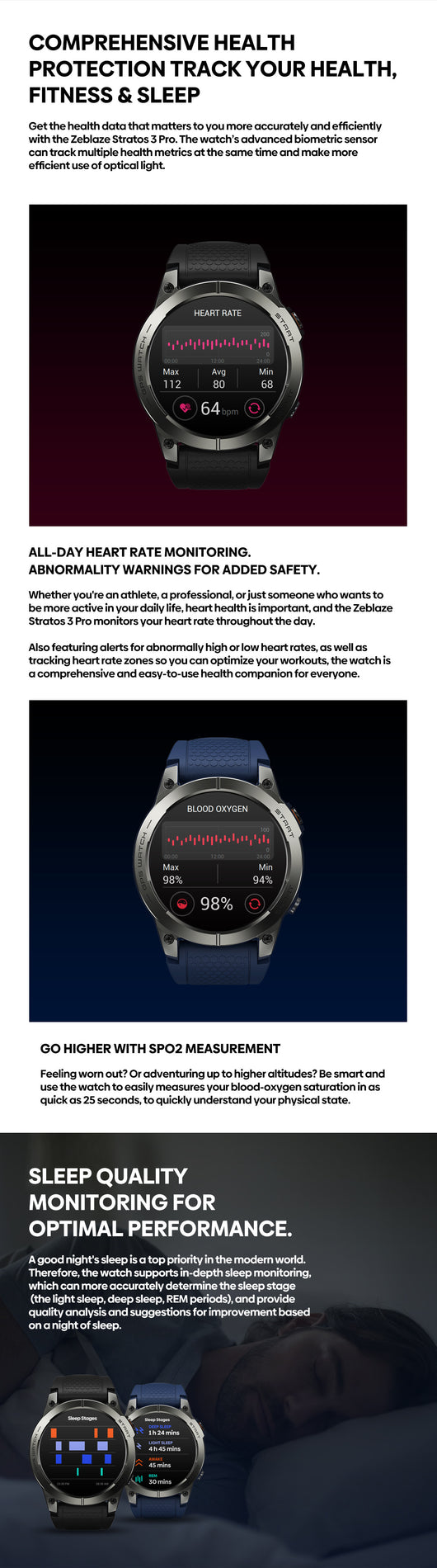 Reloj Inteligente Stratos3pro con GPS y Seguimiento de Movimiento - Image 16