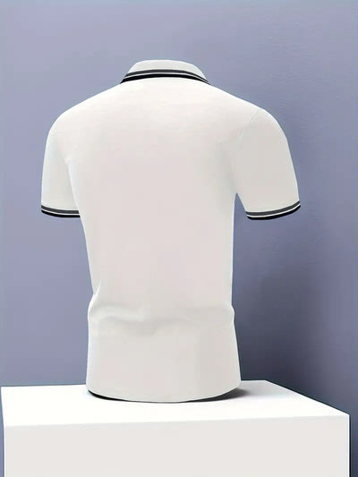 Playera Slim Fit con Cuello Solapa, Rayas Ribeteadas y Costuras Contrastantes - Image 14