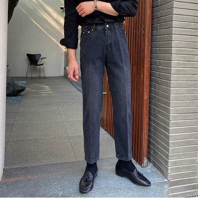 Jeans Slim Fit Estilo Retro Británico para Hombre - Image 65