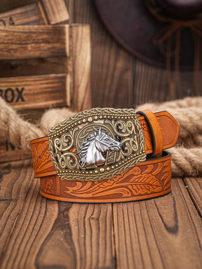 Cinturón Vaquero Retro Tallado con Personalidad para Hombre - Image 16
