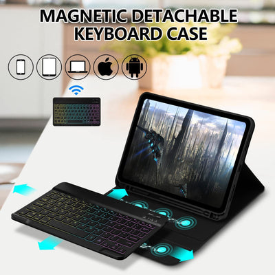 Funda iPad con Teclado Bluetooth Luminoso en Cuero Premium - Image 22