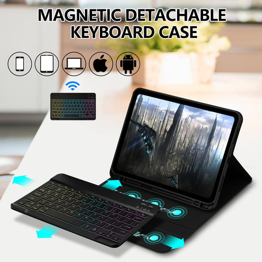 Funda iPad con Teclado Bluetooth Luminoso en Cuero Premium - Image 22