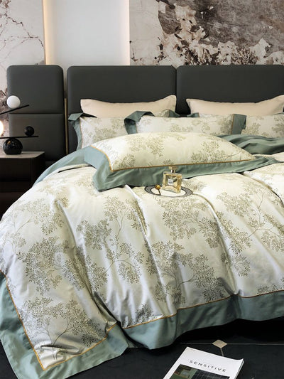 Juego de Cama de Algodón Premium Estilo Campestre con Flores Digitales - Image 30