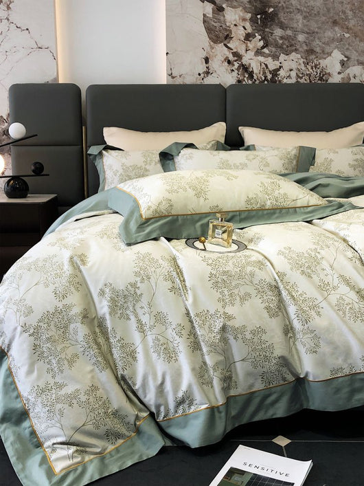Juego de Cama de Algodón Premium Estilo Campestre con Flores Digitales - Image 30