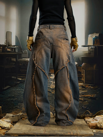 Jeans Holgados Desgastados con Bordes Crudos Estilo Urban - Image 30