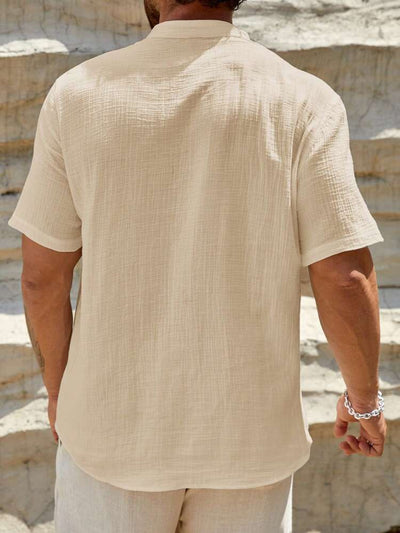 Camisa Casual de Manga Corta con Cuello Parado - Transpirable y Versátil - Image 57