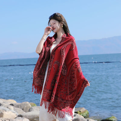 Bufanda Étnica Jacquard en Cashmira Artificial para Mujer - Image 12