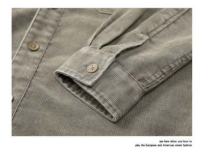 Camisa de Trabajo Pana Lavada Multi-Bolsillos Hombre - Versátil y Durable - Image 10