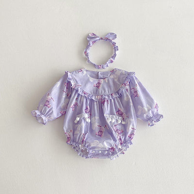 Enterizo Triangular para Bebé Niña en Púrpura - Image 10