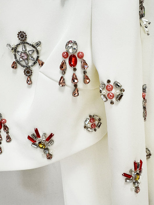 Conjunto Dos Piezas: Top Corto con Incrustaciones de Diamantes y Falda Larga - Image 34