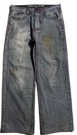 Jeans Anchos Estilo Vintage Desgastado para Hombre - Diseño Workwear Casual - Image 11