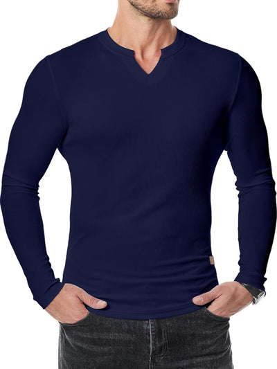 Camiseta Manga Larga Hombre Otoño Invierno - Diseño Sólido Casual - Image 38