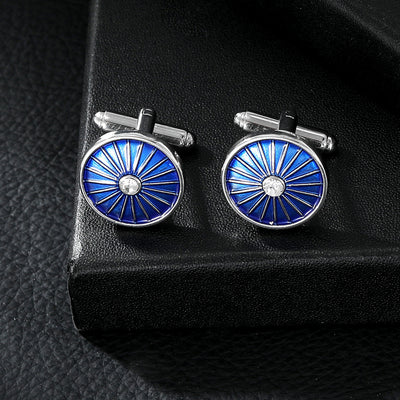 Gemelos Azules Línea Redonda Efecto Goteo para Camisas de Vestir Hombre - Image 16